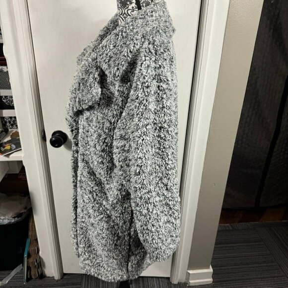 Lucky Brand gray faux fur teddy knee length warm jacket - Picture 5 of 8